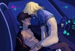 2boys bare_chest blonde_hair chuck_(motorcity) disney disney_xd gay handjob male_only mike_chilton motorcity pants_down penis sex_in_car shirt_up tagme yaoi