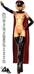 3d abs blonde_hair boots breasts cape dc dc_comics female german germanic germany gloves idelacio kara_danvers kara_zor-el national_personification navel nazi nazi_uniform nipples pussy supergirl superman_(series)