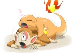 4:3 charmander chimchar color fiery_tail fire from_behind fur furry interspecies male nintendo nude orange_fur pokémon_(species) pokemon pokemon_(species) pokemon_dppt pokemon_rgby tail tail_fire unknown_gender