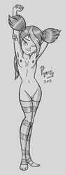 1female 1girl 1girls 2012 female female_focus female_only flat_chest miko_nakadai monochrome pigtails poland_(artist) smile solo solo_female solo_focus standing tagme thick_thighs transformers transformers_prime