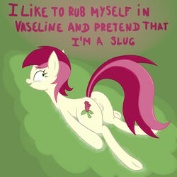 anus earth_pony equine female friendship_is_magic green_eyes hooves my_little_pony pink_hair pussy red_hair roseluck_(mlp) solo tail two_tone_hair two_tone_tail vaseline w300