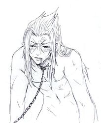 bondage kingdom_hearts male_only monochrome nobody_(kingdom_hearts) rough_sketch saix square_enix tagme