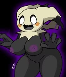 . 1girls animated anthro anthrofied big_breasts black_body bouncing_breasts completely_nude ghost ghost_girl mimikyu navel nintendo nipples no_sound pinkanimations pokemon purple_nipples pussy smile tonytoran video webm