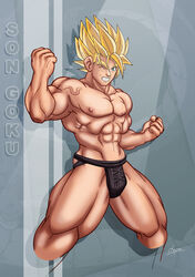 dragon_ball dragon_ball_z male male_only monkeygogo solo son_goku super_saiyan_2 tagme