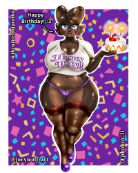 1girls bear bear_girl big_breasts big_hips birthday birthday_cake birthday_party black_legwear black_stockings black_thighhighs blue_eyes breasts brown_bear brown_fur cake chubby chubby_anthro chubby_belly chubby_female chubby_hips furry furry_female furry_only happy_birthday hips joey_wolf legwear massive_ass massive_belly massive_breasts massive_thighs mature mature_anthro mature_female maya_bear mommy nylon_stockings nylons panties pubic_hair purple_heels purple_panties purple_shoes simple_background stockings thicc thicc_thighs white_shirt