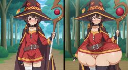 1girls absurdres aged_up ai_generated alternate_body_type areola areola_slip areolae ass ass_expansion bangs before_and_after belt belt_buckle big_ass big_thighs black_belt black_gloves black_hair black_legwear blush bottom_heavy bottomless brown_hair bubble_ass bubble_butt buckle butt_expansion cameltoe cape choker collar collarbone cowboy_shot curvaceous curvy dress expansion expansion_sequence eyebrows_visible_through_hair female female_focus female_only fingerless_gloves full_body gigantic_ass gigantic_butt gloves hat hi_res high_resolution highres hips huge_ass huge_butt inflation kono_subarashii_sekai_ni_shukufuku_wo! looking_at_viewer looking_to_the_side makeup megumin navel nipples no_bra_under_clothes pussy red_dress red_eyes sequence short_hair short_hair_with_long_locks single_thighhigh solo solo_female standing standing_female straight_hair thick_ass thick_legs thick_thighs thighhighs thighs upper_body voluptuous voluptuous_female wide_hips witch_hat wittax