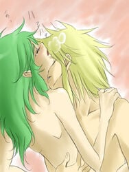 andromeda_shun cygnus_hyoga green_hair male_only saint_seiya