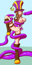 1girls baron_nashor breasts brown_hair caitlyn_kiramman clothing consensual_tentacles dahs female large_breasts league_of_legends leg_lift long_hair nipples open_mouth penetration penis_tentacles purple_tentacles pussy restrained sex solo spread_legs tentacle tentacle_rape tongue vaginal_penetration