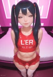 1boy absurd_res ai_generated artist_name artist_upload balls bed big_hips big_thighs black_hair boy cheerleader cheerleader_outfit cheerleader_uniform close-up club cute cute_male femboy femboy_focus femboy_only feminine feminine_body feminine_male flashing flat_chest flat_chested gay gay_male half-closed_eyes hi_res high-angle_view hips hotel hotel_room huge_hips huge_thighs leaking_precum legs_together lingerie long_hair male male_only miniskirt more_at_source neon nipple_bulge no_panties pale pale-skinned_male pale_body pale_skin pandora patreon patreon_username penis pink_eyes pov precum presenting_balls presenting_penis sexy_clothing slutboy small_breasts smooth_skin solo standing stockings straight_hair tagme tank_top thick_hips thick_legs thick_thighs tiny_breasts trap twintails uncensored watermark