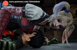 1boy 1girls 3d absurd_res arrogant ass batman:_arkham_knight batman_(series) beaten black_hair blender breast_smother breasts catfight choking dc dc_comics defeated dominant dominant_female domination dominatrix female female_domination femdom fortnite fortnite:_battle_royale harley_quinn harley_quinn_(arkham) harley_quinn_(suicide_squad_game) helpless highres humiliated humiliating humiliation jpeg jvfemdom kneehighs kneesocks legs light-skinned_female light_skin long_hair looking_pleasured pinned pinned_down robin_(dc) robin_(fortnite) robin_(tim_drake) sadism sadistic sadistic_female short_hair sitting sitting_on_another sitting_on_face smile smirk smothered smothering smug smug_face smug_grin straddling submission submission_hold submissive suffocation suicide_squad suicide_squad:_kill_the_justice_league swimsuit tim_drake utter_domination