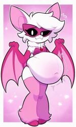 ai_generated anthro anthro_female bat blushing blushing_female critters_(poppy_playtime) mob_entertainment mob_games nightmare_critters poppy_playtime pregnancy pregnant pregnant_anthro pregnant_belly pregnant_female rabie_baby_(poppy_playtime) solo solo_anthro solo_female white_fur