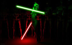 2012 3d ahsoka_tano b1_battle_droid battle_droid clone_wars droid green_lightsaber jedi jedi_padawan kondaspeter lightsaber red_lightsaber star_wars tagme the_clone_wars:_season_four togruta