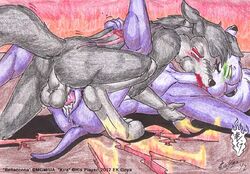 1boy 1girls 2012 all_dogs_go_to_heaven anthro belladonna_(all_dogs_go_to_heaven) bite biting biting_neck blood don_bluth ek_goya female furry male mammal oc original_character penis pussy scratching_back straight tagme testicles vaginal vaginal_penetration vaginal_sex violence violent_sex whippet