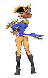 anthro ass captain_amelia dennis_clark disney female gloves hand_on_hip hat high_heel_boots legs pirate_hat solo standing tagme tight_clothing treasure_planet