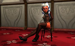 1girls 2012 3d ahsoka_tano chair clone_wars coruscant high_heels jedi jedi_padawan kondaspeter senate_building star_wars tagme the_clone_wars:_season_four togruta