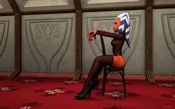 1girls 2012 3d ahsoka_tano chair clone_wars coruscant high_heels jedi jedi_padawan kondaspeter senate_building star_wars tagme the_clone_wars:_season_four togruta