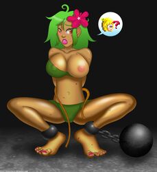 debu female_only green_hair large_breasts tagme tina wonder_boy