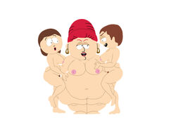 3girls brown_hair dustindemon earrings female female_only human human_only liane_cartman lipstick mature mature_female milf multiple_girls nude nude_female obese red_hair red_lipstick sharon_marsh sheila_broflovski south_park