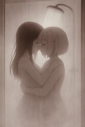 1boy 1girls closed_eyes female femboy femboy_on_female gasper_vladi high_school_dxd kissing nude nude_female nude_male shower showering to_love-ru yuuki_mikan