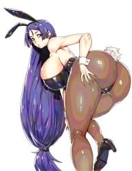 1girls ass ass barely_contained_breasts belt big_ass big_breasts big_breasts big_butt breasts breasts bunny_ears bunny_girl bunnygirl bunnygirl_outfit bunnysuit collarbone commission dress fate/grand_order fate_(series) female female_focus female_only huge_breasts large_ass large_boobs large_breasts large_butt light-skinned_female light_skin long_hair long_hair_female looking_at_viewer looking_back looking_back_at_viewer minamoto_no_raikou_(fate/grand_order) minew necklace purple_eyes purple_gloves purple_hair shiny_breasts shiny_skin solo solo_female solo_focus tagme type-moon very_long_hair video_game_character