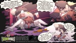 3girls 69 69_position animated animated anthro anthro_on_anthro baozi_(diives) binggan_(diives) bovine brown_fur cunnilingus dialogue diives dog_girl english_text fingering fingering_ass horns lesbian_sex licking_clitoris licking_pussy loop patreon red_panties sandwiched seeded_rivals squirting twins vibrator wrestling_ring xingyun_(diives) xingzuo_temple yellow_panties