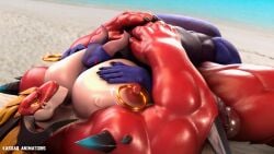 2boys 3d anal anal_sex animated anthro bara beach between_pectorals biceps big_penis dragon furry furry_only gay gay_sex horns jiggling_pecs kasdaq male male_only missionary_position muscular muscular_male nipple_piercing no_sound outdoor_sex outdoors pecs penis piercing scalie sex small_dom_big_sub video yaoi