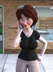 ai_generated animated aunt_cass big_hero_6 bra breasts erect_nipples gif large_areolae nude panties pussy striped talking_on_phone thighs