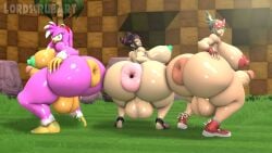3d 3futas amy_rose amy_rose_the_werehog colored_nipples donut_anus futa_only futanari juri_han kiriko_(overwatch) lordscrubart overwatch sonic_(series) sonic_the_hedgehog_(series) squatting street_fighter