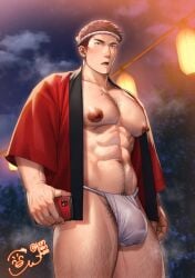 1boy abs beefy big_areola big_breasts big_bulge big_hands big_penis blush breast_bigger_than_head breasts brown_eyes brown_hair bulge bulge_through_clothing cellphone chest_hair collarbone erect_nipples festival flaccid fundoshi gay genital_outline hachimaki happi_(clothing) happy_trail headband hi_res holding_object holding_phone huge_areolae huge_breasts huge_cock huge_nipples hunk japanese_clothes konpenpen lantern leg_hair male male_breasts male_only manly mature_male mole mole_on_breast muscles muscular muscular_legs muscular_male muscular_thighs navel night open_clothes oppai original original_character outdoors pecs practically_nude pubic_hair rokushaku_fundoshi short_hair six_pack sky smartphone standing steam steaming_body steamy_penis sweat sweatdrop thick_eyebrows thick_penis thick_thighs tough_guy translucent_clothing white_fundoshi yaoi