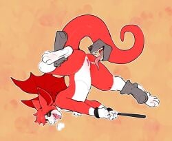 ambiguous_gender anthro anus bat bodily_fluids bondage bondage bound breath chest_tuft cunnilingus disembodied_hand disembodied_mouth duo dust:_an_elysian_tail female female/ambiguous flat_chested fur hands_tied hi_res kinksiyo lance_(tornato33) leg_grab mammal nimbat nude open_mouth oral panting paws red_body red_fur restrained restrained_arms restraints rope rope_bondage saliva sex sharp_teeth spread_legs spreading submissive submissive_female tail teeth tuft vaginal_penetration white_body white_fur wings