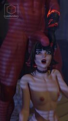 3d 3d_render blender fortnite fortnite:_battle_royale goth goth_girl morgan_myst_(fortnite) nude_female penis short_hair