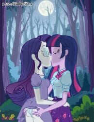 ai-assisted ai_generated female forest_background girl_on_girl highres kimberlite_moonbow kissing mlp_g4 mlpeg my_little_pony rarity_(eg) self-upload sexy solo twilight_sparkle_(eg) url