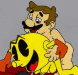 2boys anal backshots bandai_namco boner funny gay gay_sex goofy happy happy_sex mario mario_(series) namco namco_bandai nintendo nude nude_male pac-man pac-man_(series) shitpost smile smiling smiling_at_another super_mario_bros. what yellow_skin