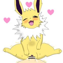 black_eyes blush censor_bar censored censored_penis censored_pussy clitoris cum cum_in_pussy cum_inside digital_media_(artwork) duo eeveelution eyelashes fangs female female_focus feral furry genital_fluids genitals happy happy_sex heart hi_res human jolteon larger_male light-skinned_male looking_at_viewer lying male male/female male_human/female_pokemon mammal nintendo nude on_back one_eye_closed open_mouth penetration penis pink_pussy pokemon pokemon_(species) pokephilia pov pussy sex simple_background size_difference smaller_female smile spikes spread_legs sweat tagme teeth testicles vagina vaginal_penetration video_games yellow_fur zoophillia