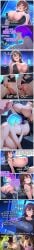 2girls ai_generated backless_outfit bare_legs blue_eyes blue_hair breast_expansion breast_growth brown_hair cocktail comic cunnilingus fondling_breast gigantic_breasts green_eyes hair_between_eyes heterochromia huge_breasts large_breasts large_nipples multicolored_hair neon_hair neon_lights night nipple_licking nipple_play nipple_suck pole pole_dancer pole_dancing purple_eyes purple_hair pussy_eating pussy_juice pussy_lips sideboob swept_bangs yuri