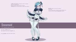1k_(oddkins) asymmetrical_hair blue_hair bottomless breasts description heart_symbol high_heels maid maid_headdress maid_uniform oddkins robot robot_girl sex_doll sex_robot stockings tagme walk_without_rythm_games