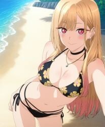 1girls ai_generated bikini blonde_hair bluu_ai kitagawa_marin solo sono_bisque_doll_wa_koi_wo_suru swimsuit