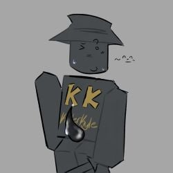 1boy artist_request black_skin blocky_body fedora killerkyle male male_only precum_drip roblox roblox_avatar robloxian solo_male source_request standing sweat sword tagme tentacle tentacle_penis