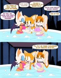 hot_tub imminent_sex older_female rouge_the_bat tails tails_the_fox threesome unknown_artist vanilla_the_rabbit younger_male