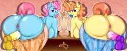 absurd_res aged_up anthro anthrofied anus areola ass balls bent_over big_butt blue_body blue_eyes breasts brown_hair clothed clothed_sex clothing daughter_(lore) dildo disembodied_penis dock_(anatomy) earth_pony equid equine eyelashes female female_penetrated friendship_is_magic genitals glistening glistening_body group hair hasbro hi_res horn horse huge_butt looking_at_viewer looking_back looking_back_at_viewer male male/female male_penetrating male_penetrating_female mammal mature_female mother_(lore) mother_and_child_(lore) mother_and_daughter_(lore) mrs._cake_(mlp) multicolored_hair my_little_pony mythological_creature mythological_equine mythology nipples parallel_sex parent_(lore) parent_and_child_(lore) parent_and_daughter_(lore) penetration penile penile_penetration penis penis_in_vagina pink_hair pony pumpkin_cake_(mlp) pupils purple_eyes raised_tail rear_view renegade-157 sex sex_toy smile tail two_tone_hair unicorn vaginal_penetration vaginal_penetration vulva yellow_body