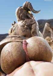 1girls big_ass darkflash23 deathclaw fallout female_deathclaw huge_ass