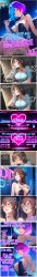 2girls ai_generated backless_outfit bare_legs blue_eyes blue_hair breast_expansion breast_growth brown_hair cocktail comic cunnilingus fondling_breast gigantic_breasts green_eyes hair_between_eyes heterochromia huge_breasts large_breasts large_nipples multicolored_hair neon_hair neon_lights night nipple_licking nipple_play nipple_suck pole pole_dancer pole_dancing purple_eyes purple_hair pussy_eating pussy_juice pussy_lips sideboob swept_bangs yuri