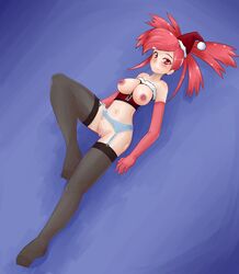 basketgardevoir breasts female female_only flannery_(pokemon) gym_leader human human_only lingerie nintendo pokemon pokemon_rse red_eyes red_hair solo source_request