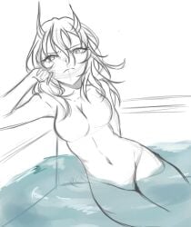 annoyed au bath bathing bfdi bfdia human leafy_(bfdi) naked water