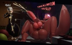 2boys 3d animal_genitalia anthro ass ass_bigger_than_head balls big_ass big_balls big_butt big_penis bimbo_lips bubble_butt canine canine_genitalia canine_penis caught caught_masturbating cum cum_in_mouth cum_on_balls cum_on_body cum_on_face cumshot curvaceous curvy curvy_figure dialogue ejaculation english_text femboy five_nights_at_freddy's five_nights_at_freddy's_2 fox foxy_(fnaf) furry girly glowing_eyes huge_ass huge_balls huge_cock hung_trap knot knotted_penis lipstick male male_only marionette_(fnaf) masturbation micropenis nude onomatopoeia orgasm penis penis_piercing piercing puffy_lips pumping_cum puppet_(fnaf) purple_lipstick rckke slim_waist small_penis splurt testicles_clench text thick_thighs throbbing_penis unaware voluptuous voluptuous_male vr_headset watching_masturbation white_eyes wide_hips