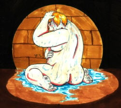 1boy ass barefoot bear-kun chubby cinderella_(1950_film) color dirty_soles disney feet hair looking_back male male_only naked nude pale_skin solo solo_male tagme the_baker_(cinderella)