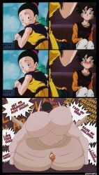 chichi dragon_ball futa_on_female futanari hyper_balls intersex mating_press secca_(artist) videl