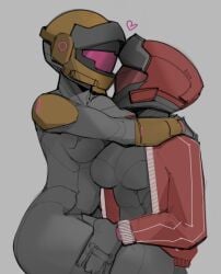 cute female_spartan_(halo) halo halo_(game) halo_(series) heart jacket sitting_on_lap spartan_(halo) spl4ts yuri