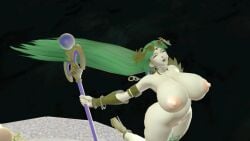 3d areolae ass bimbo breasts deity gigantic_breasts goddess green_hair huge_areolae huge_ass huge_breasts huge_nipples kid_icarus large_ass large_breasts long_hair nipples palutena very_long_hair