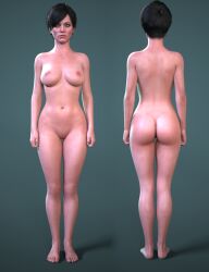 3d 3d_model ass back_view black_hair breasts cd_projekt_red completely_nude female fringilla_vigo green_eyes light-skinned_female looking_at_viewer mascara nipples nude pussy shaved_pussy short_hair solo solo_female stormlux18 the_witcher_(series) the_witcher_3:_wild_hunt